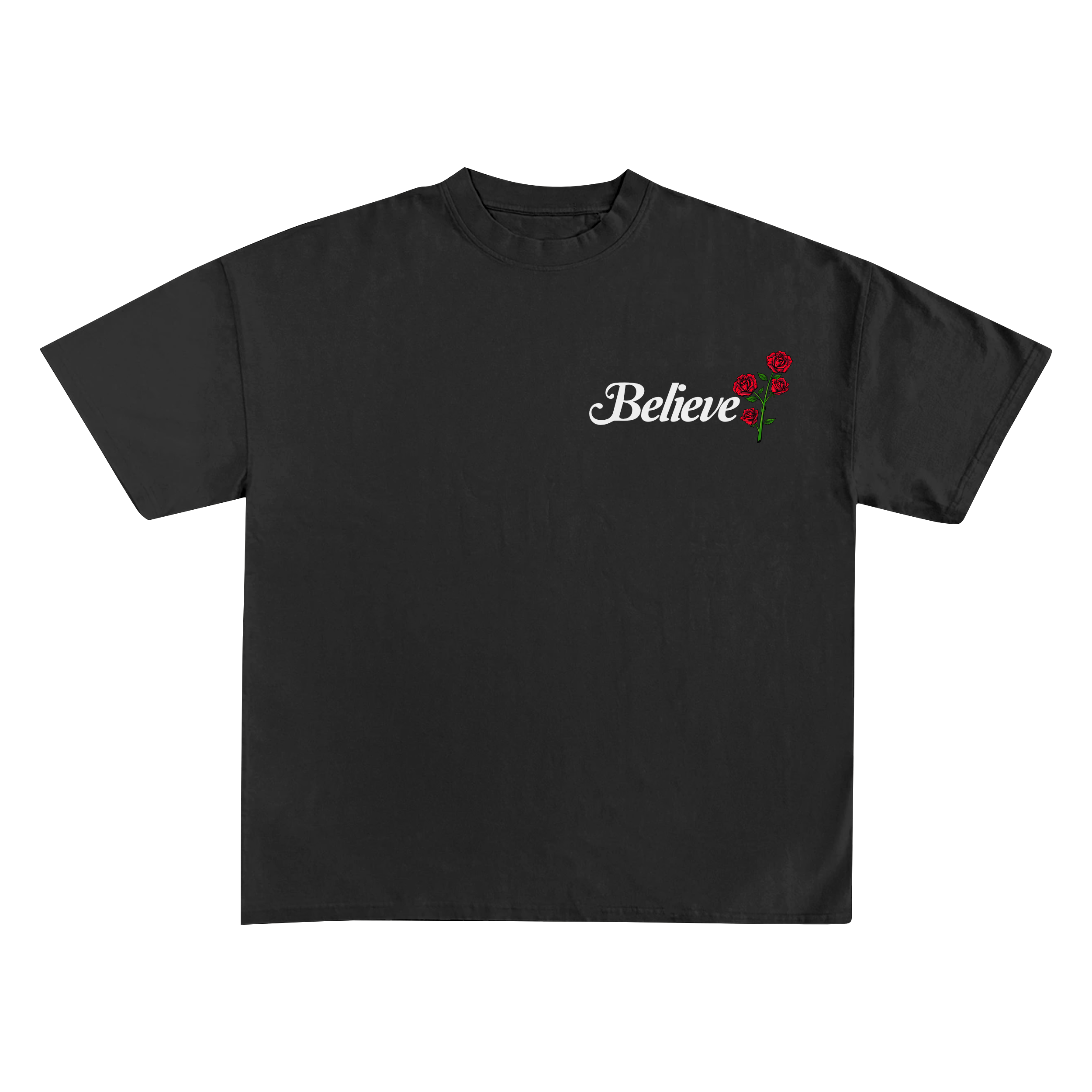 Believe In Yourself Rose Shirt | Black