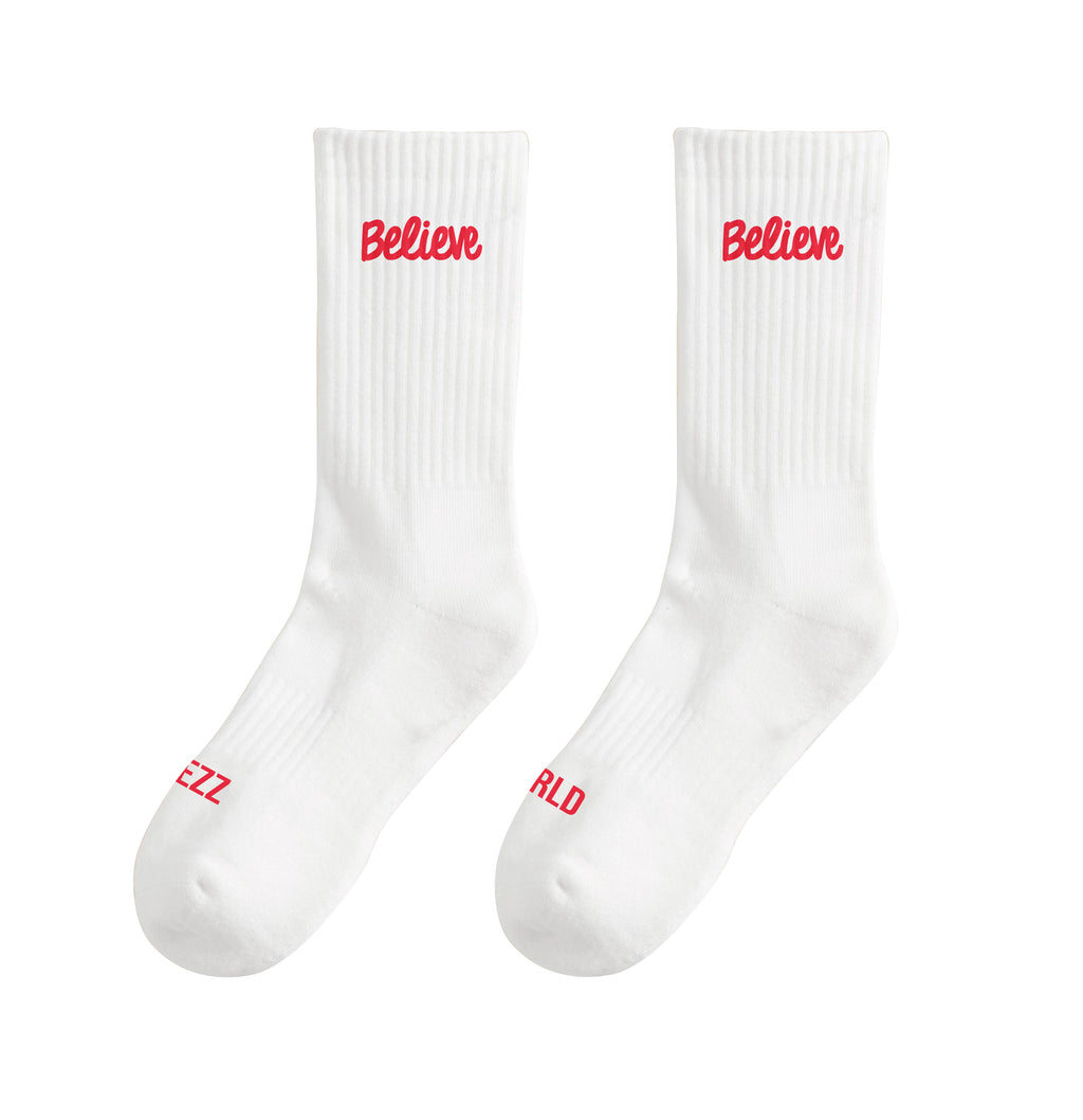 Believe Socks | Red/White