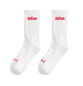 Believe Socks | Red/White