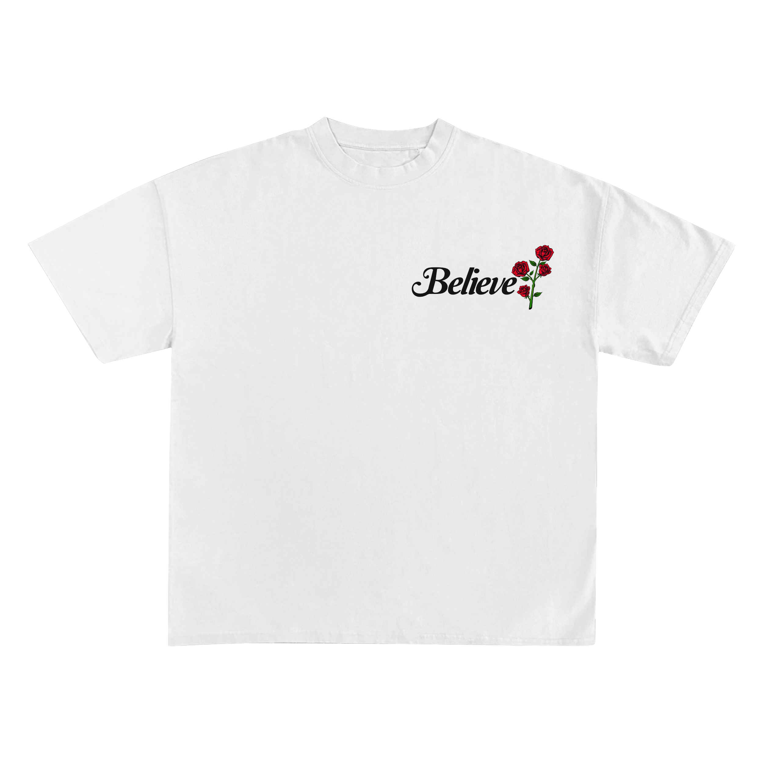 Believe In Yourself Rose Shirt | White – QuezzWorld Believe In Yourself Rose Shirt | White – QuezzWorld