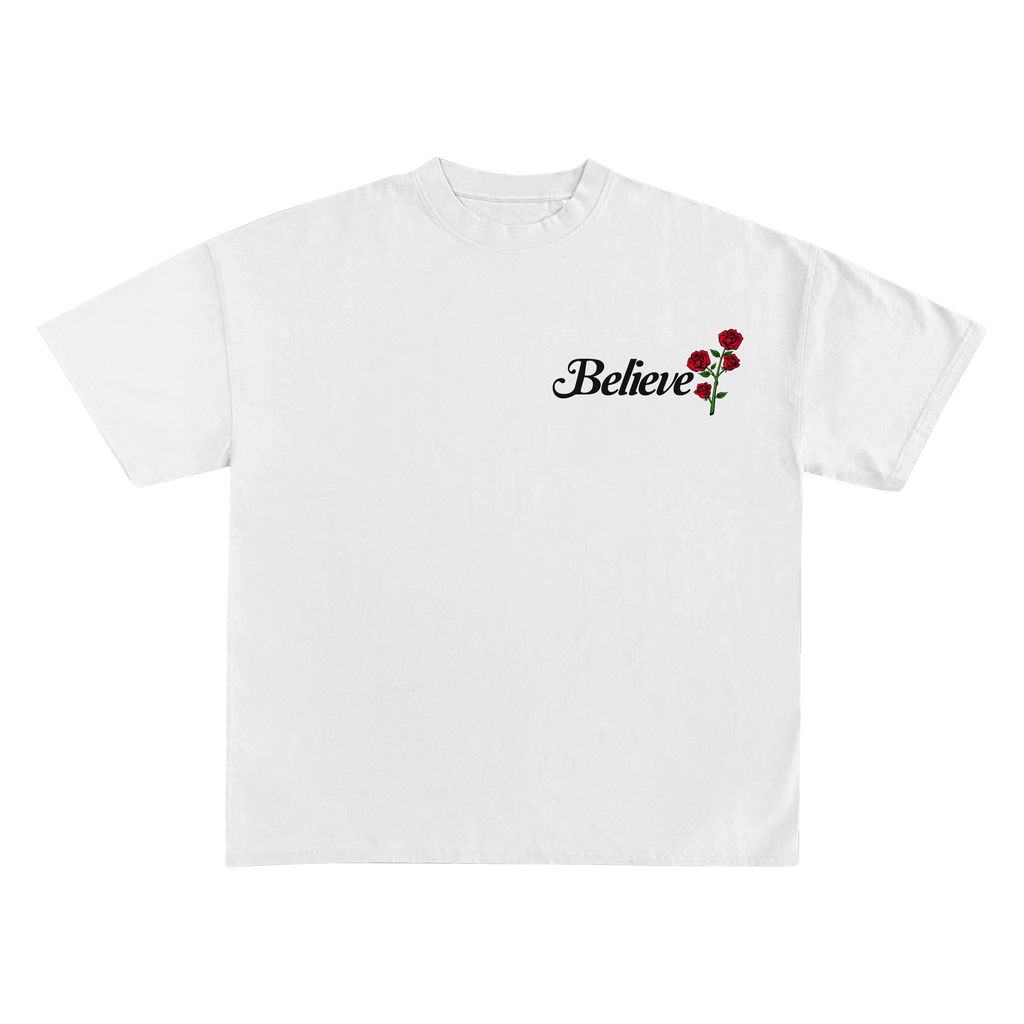 Believe In Yourself Rose Shirt | White