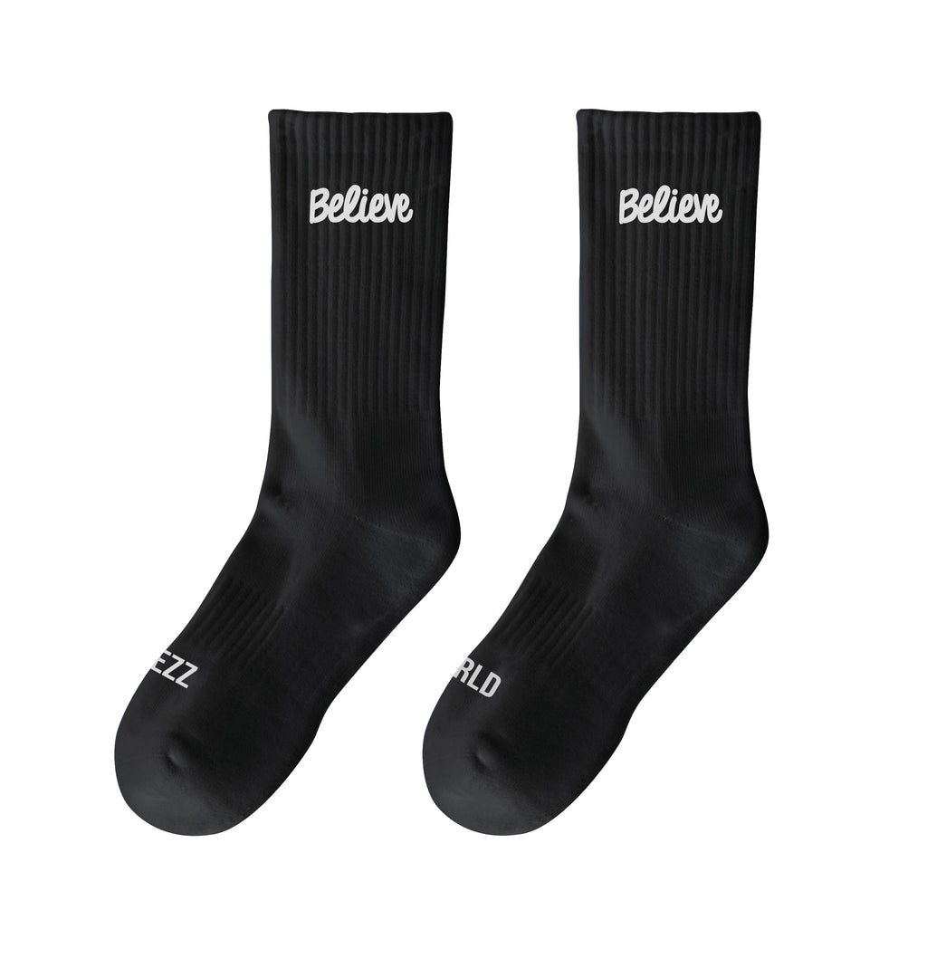 Believe Socks | White/Black