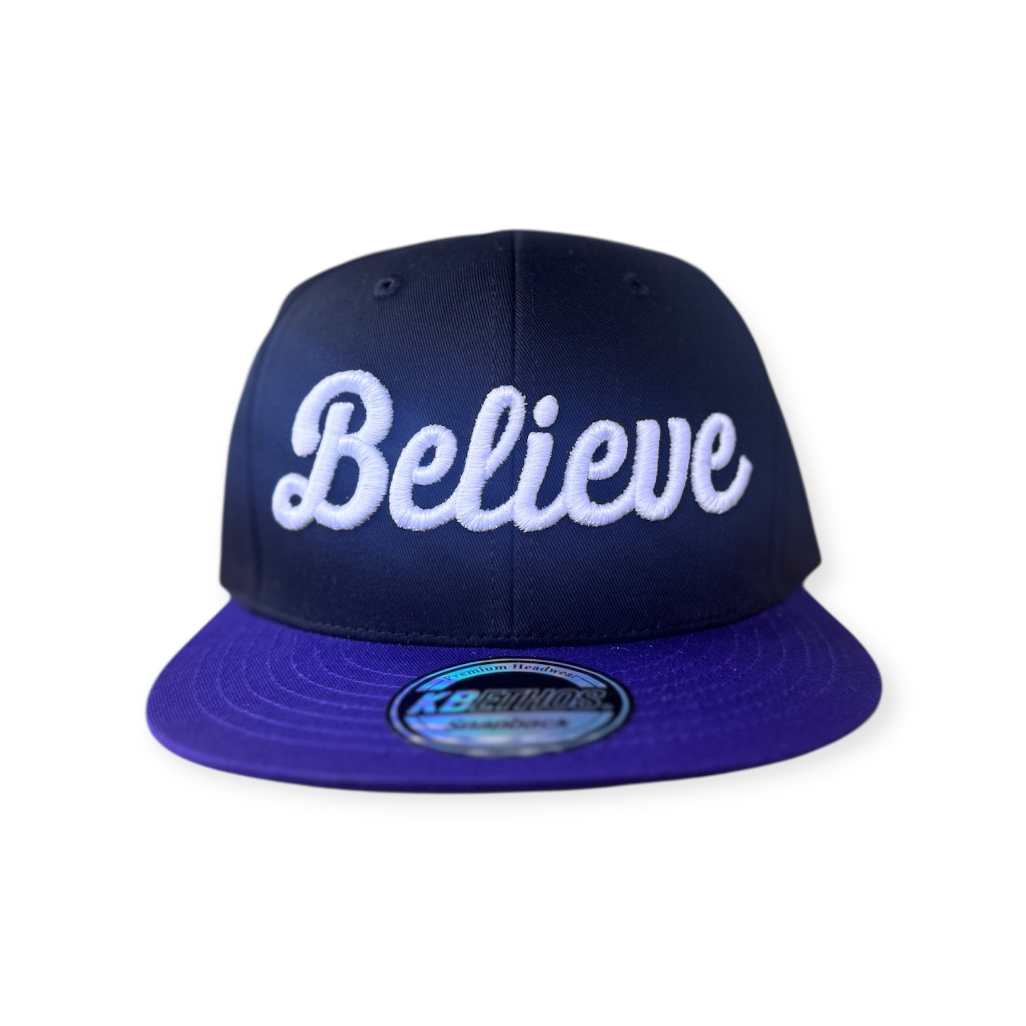 Believe Signature Snapback | Purple/White