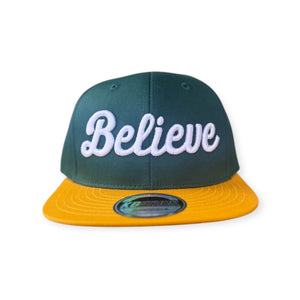 Believe Signature Snapback | Green/Gold